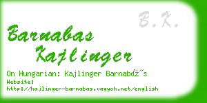 barnabas kajlinger business card